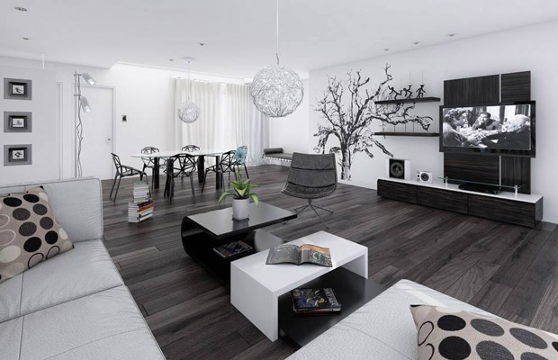 Cách kết hợp đồ nội thất với sàn gỗ tối màu bạn cần biết ?