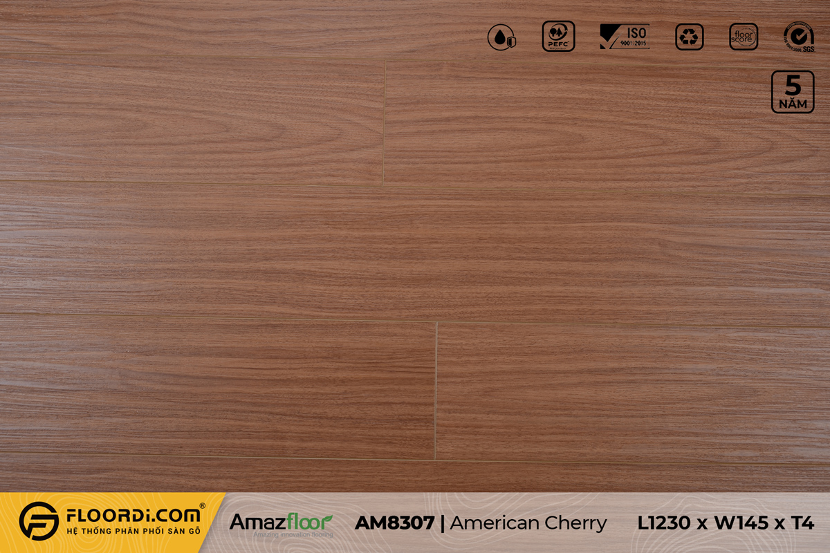 Sàn nhựa AM8307 American Cherry - 4mm