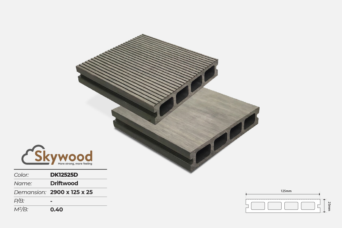 Sàn ngoài trời WPC DK12525D - Driftwood - 25mm