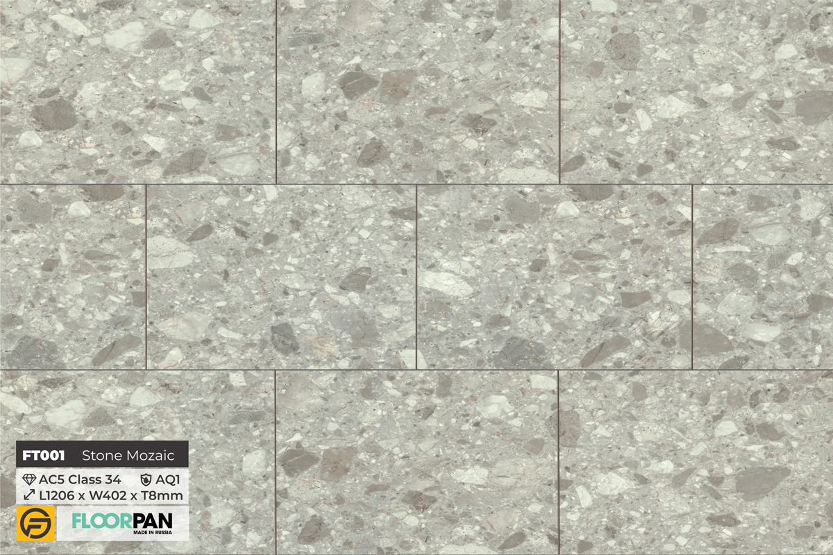 Sàn gỗ Floorpan Stone FT001 Stone Mozaic - 8mm - AC5 - AQ1
