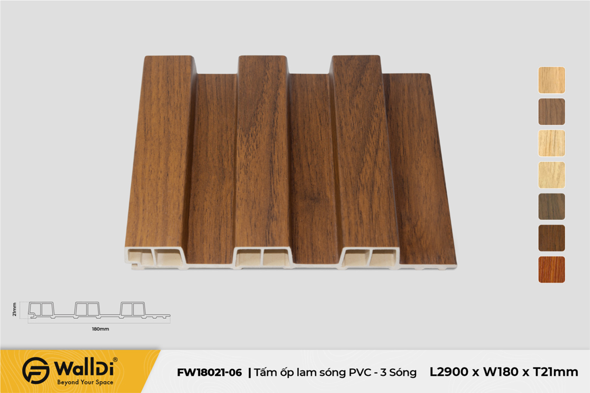 PVC Wall Decking (Indoor) - FW18021-06 - Red walnut - 21mm