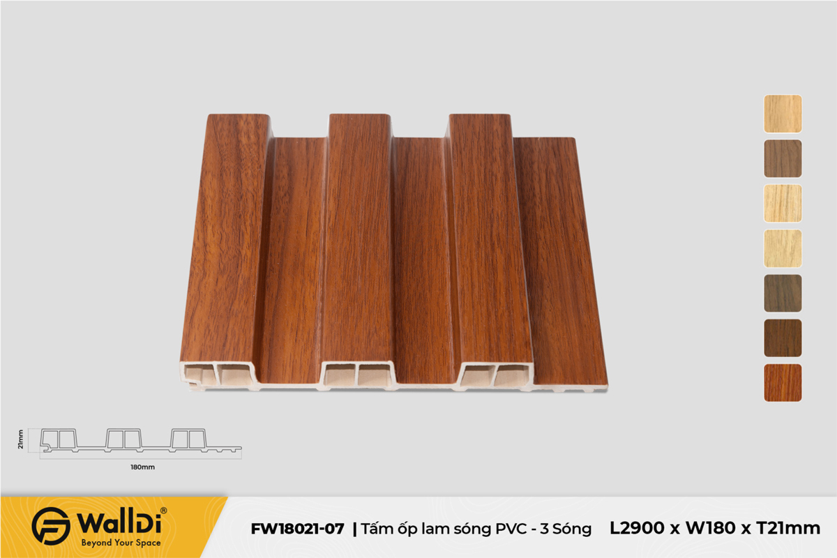 PVC Wall Decking (Indoor) - FW18021-07 - Specila Redwood - 21mm