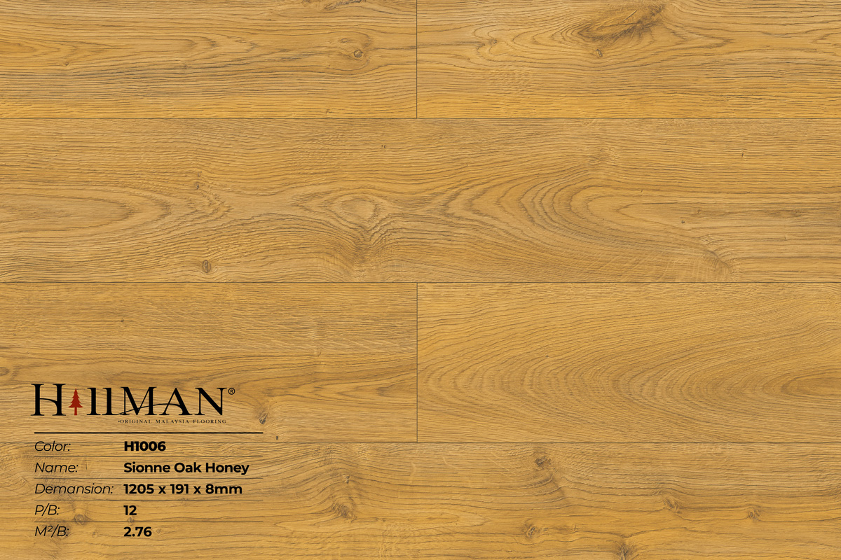 Sàn gỗ Hillman Ambition H1006 Sionne Oak Honey - 8mm - AC4 - AQ4