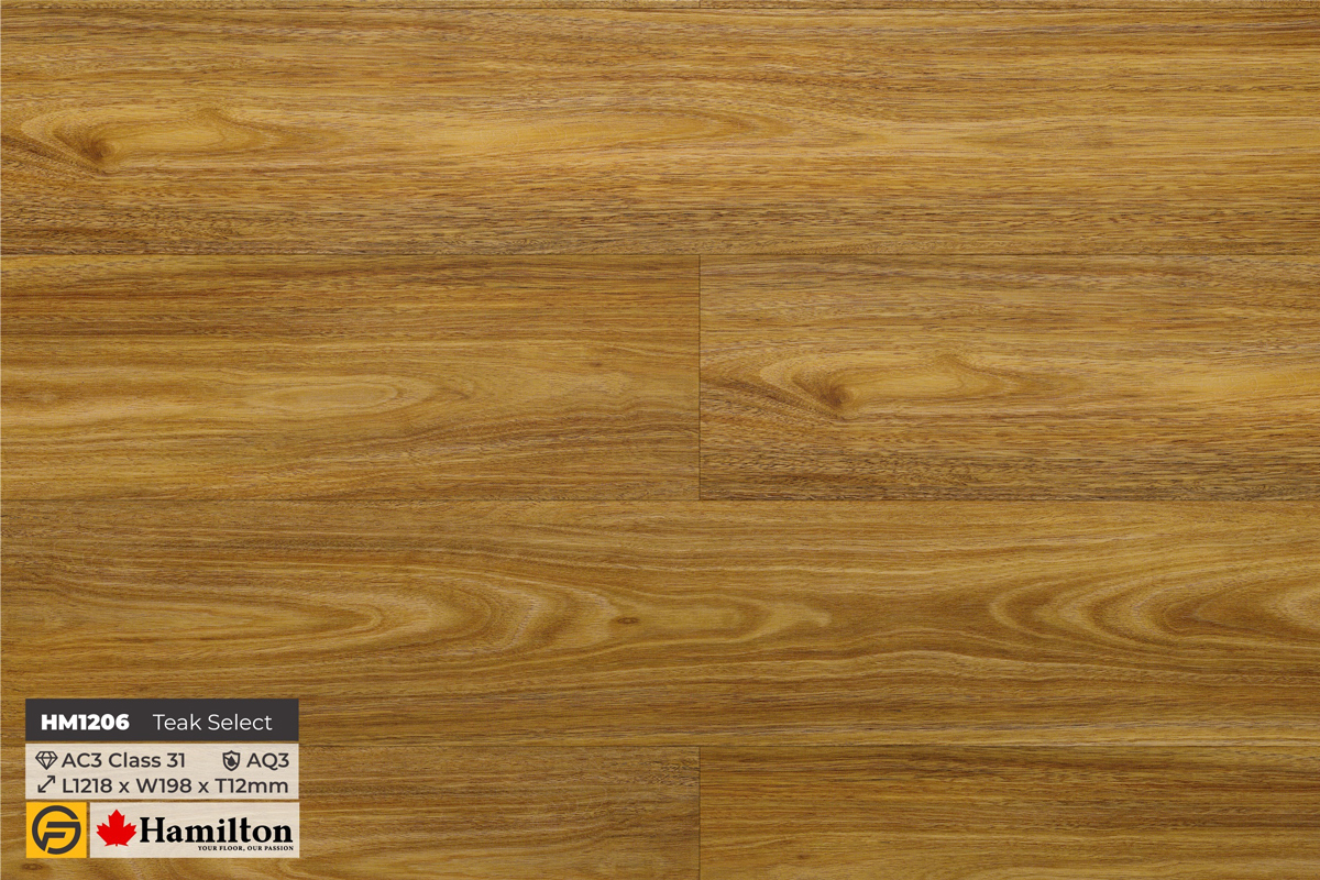 Sàn gỗ Hamilton HM1206 Teak Select - 12mm - AC3 - AQ4