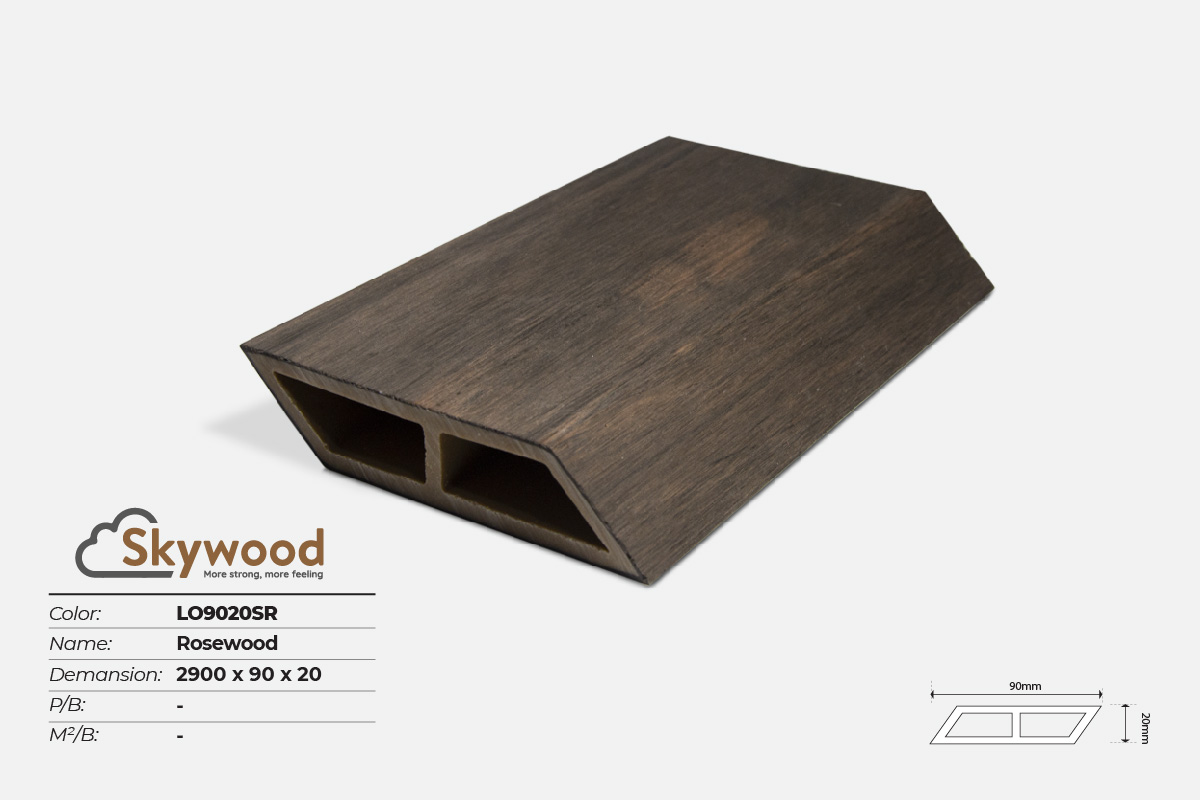 Thanh lam gỗ trang trí LO90209SR - Rosewood - 20mm