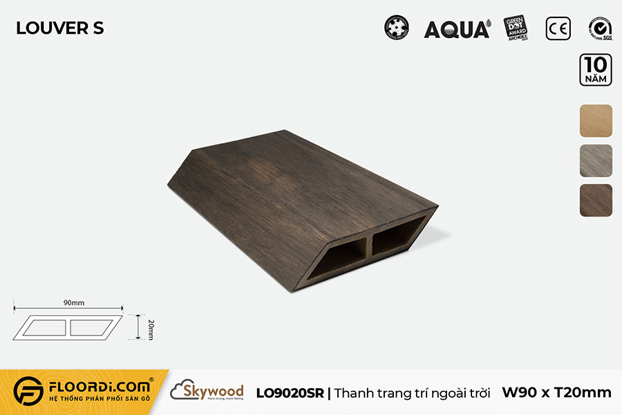 WPC Louver S - LO90209SR - Rosewood - 20mm