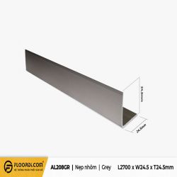 Nẹp nhôm chữ V - AL208GR - Grey - 24.5mm