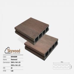 Sàn ngoài trời WPC Skywood DK14020R - Rosewood - 20mm