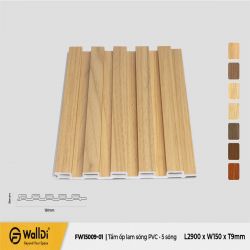PVC Wall Decking (Indoor) - FW15009-01 - Light Walnut - 9mm
