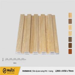 PVC Wall Decking (Indoor) - FW15009-03 - Natural oak - 9mm
