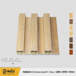 PVC Wall Decking (Indoor) - FW18021-03 - Natural oak - 21mm