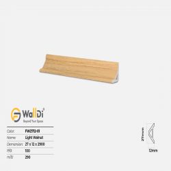 Nẹp V góc trong Walldi FW2712-01 - Light Walnut - 12mm