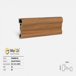 Phào chỉ lưng tường Walldi FW6025-02 - Special Walnut  - 25mm