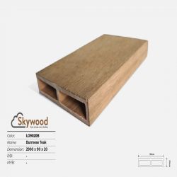 Thanh lam gỗ trang trí WPC Skywood LO9020B - B.Teak - 20mm