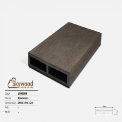 Thanh lam gỗ trang trí WPC Skywood LO9020R - Rosewood - 20mm