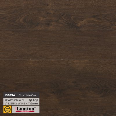 Lamton Havana Flooring D3034 Chocolate Oak - 12mm - AC3 - AQ2