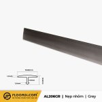Nẹp nhôm chữ T -  AL206GR - Grey - 8.9mm